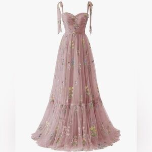 Dusty Rose Formal Tulle Gown